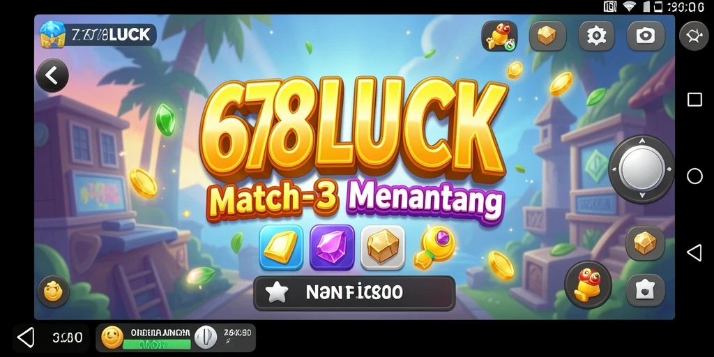 Screenshot utama 678LUCK menampilkan aksi seru permainan Match-3.