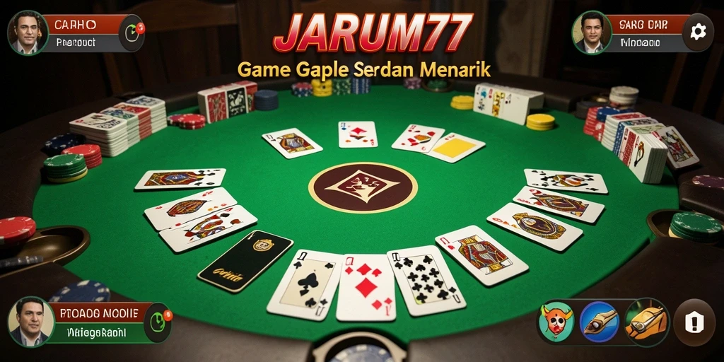 Tampilan gameplay seru JARUM77 dalam permainan Gaple.