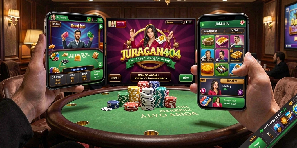 Tampilan gameplay Live Casino di JURAGAN404 yang memukau dan interaktif.