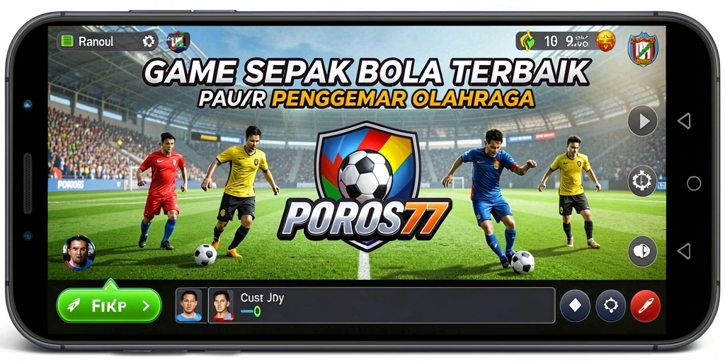 Tangkapan layar menunjukkan aksi mendebarkan di POROS77 dalam pertandingan sepak bola.