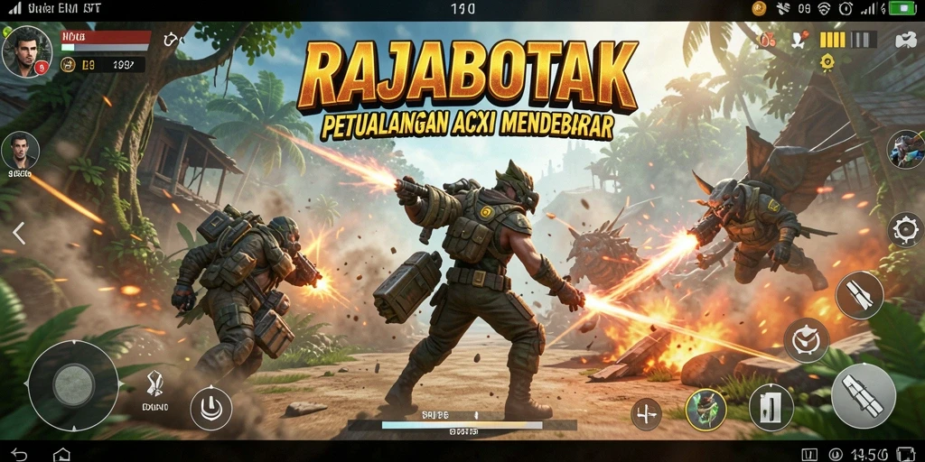 Gameplay mendebarkan dalam RAJABOTAK dengan aksi seru.