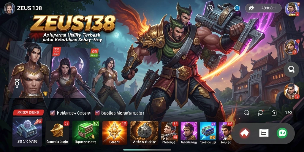 Tampilan antarmuka pengguna aplikasi ZEUS138 yang intuitif dan efisien.